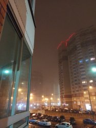 Туманная ночь в Люберцах после дождя