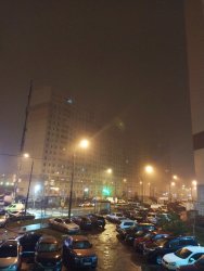 Туманная ночь в Люберцах после дождя