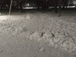 Как убирают снег в парках Люберец