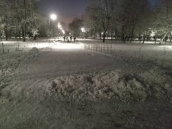 Как убирают снег в парках Люберец